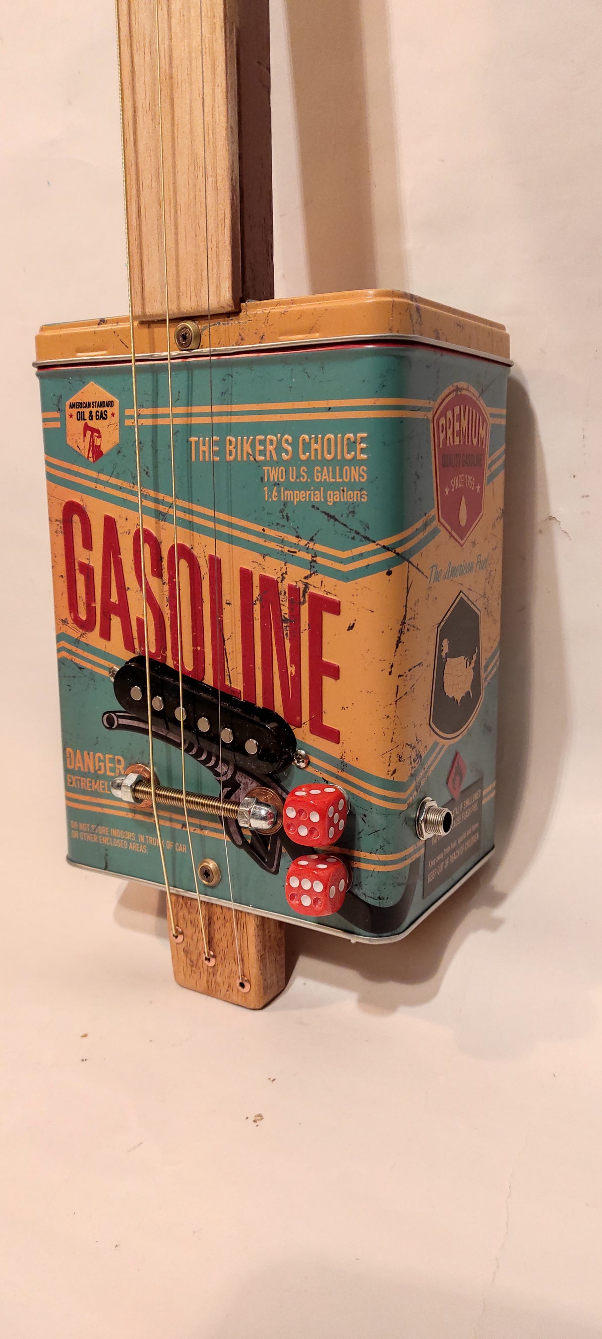 Gasoline 3tpv special manico largo cigar box guitar