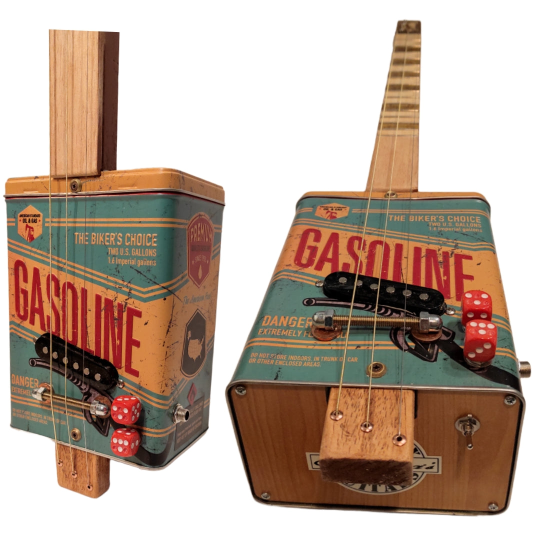 Gasoline 3tpv special manico largo cigar box guitar