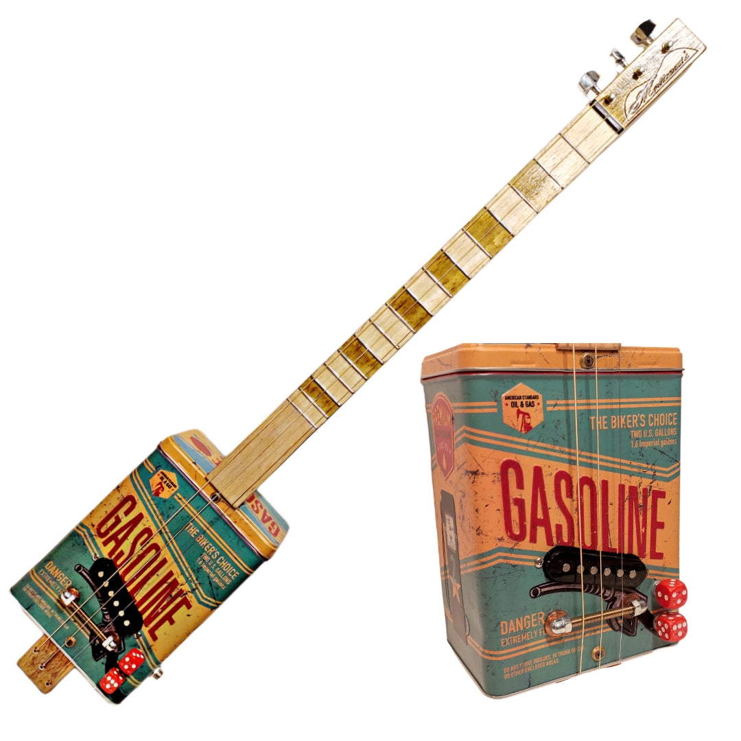 Gasoline 3tpv special manico largo cigar box guitar