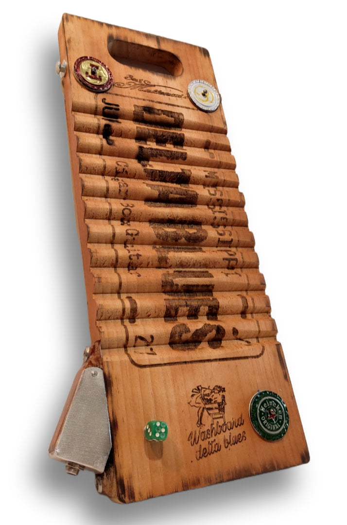 Electric Washboard Delta blues drums Matteacci's Cigar Box Guitar