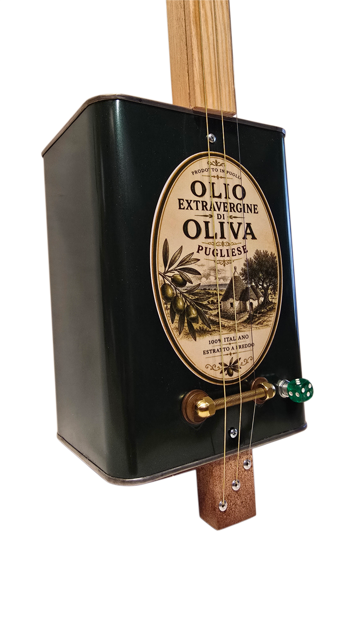 Olio extravergine d'oliva pugliese cigar box guitar 3tpv