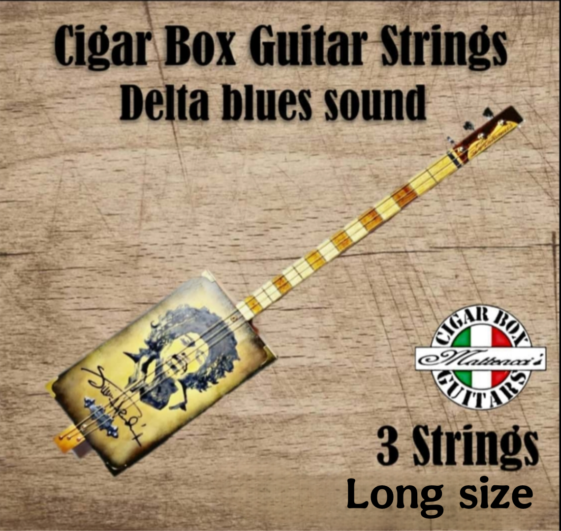 corde per Cigar Box Guitar 3 strings, G-D-G tuning Long Size
