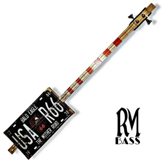Rm Bass Usa Route 66 2S cigar box Guitar by Robert Matteacci