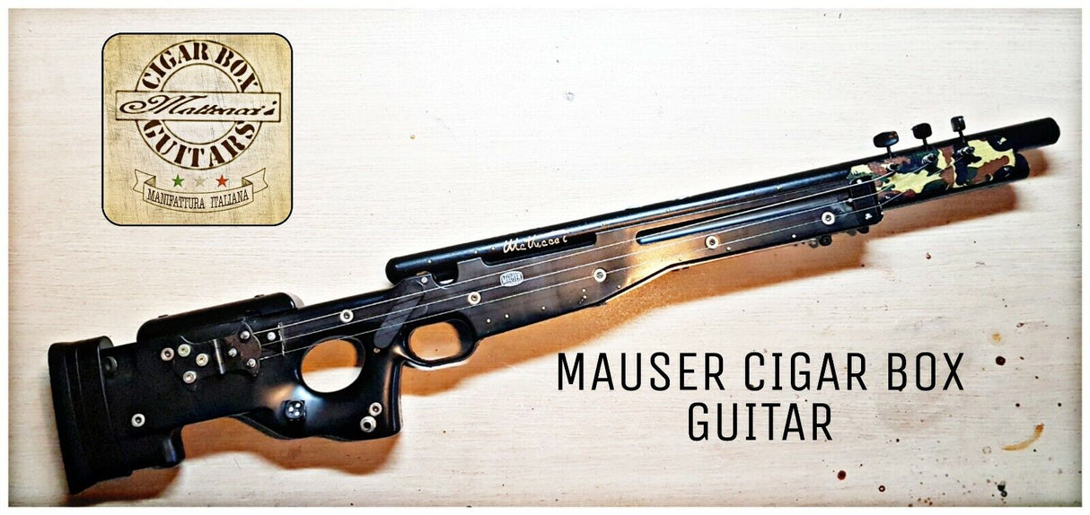 Mauser Cigar Box Guitar, Design & Liutery by Robert Matteacci Made IN Italy Cf