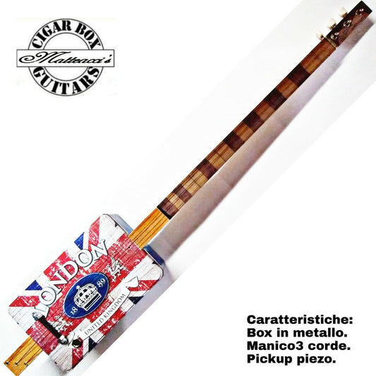 London 3tpv cigar box guitar Matteacci's Made in Italy