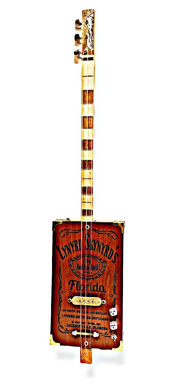 Lynyrd Skinyrd's Tribute 3tpv special Cigar Box Guitar Matteacci's