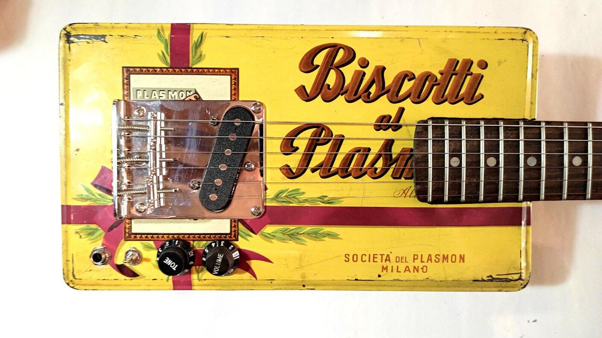 Biscotti Plasmon n° 1000 Delta blues Cigar Box Guitar 6 Strings Matteacci