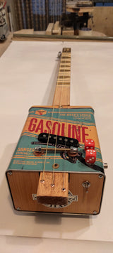 Gasoline 3tpv special  manico largo cigar box guitar