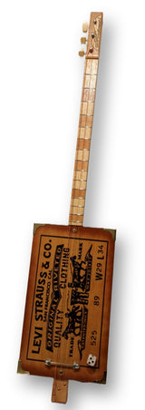 Levis Grafica orizontale tributo 3tpv cigar box guitar Matteacci's