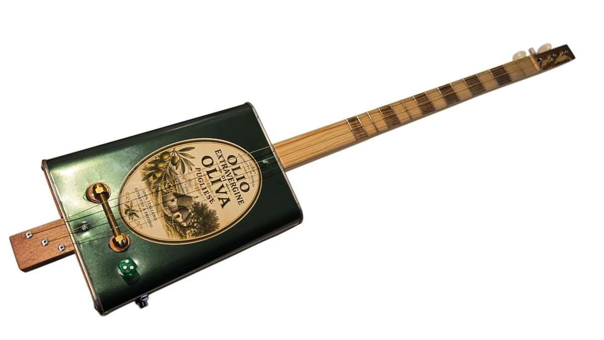 Olio extravergine d'oliva pugliese cigar box guitar 3tpv