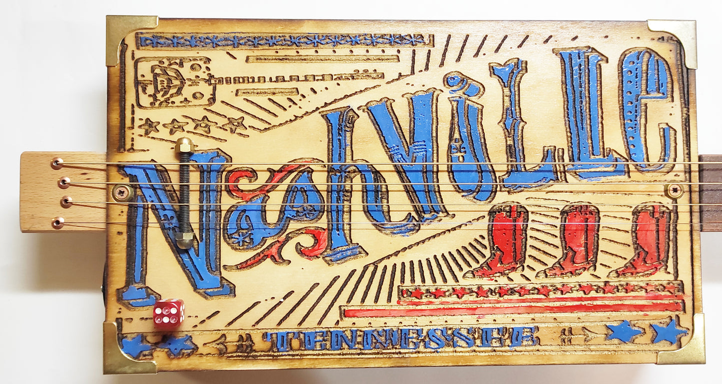 Nashville 4tpv cigar box guitar Matteacci's Made in Italy