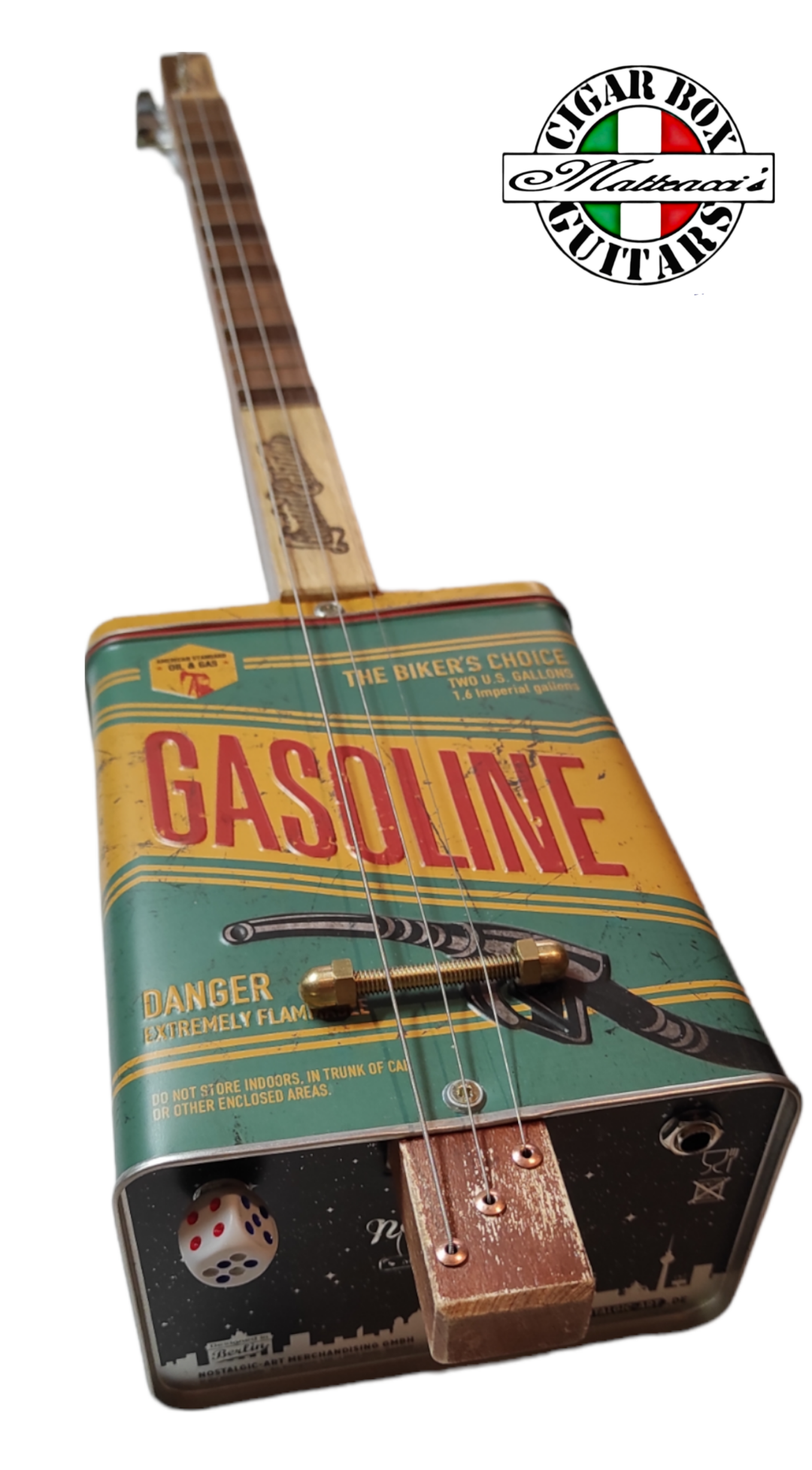 Gasoline 3tpv cigar box guitar Matteacci's Made in Italy