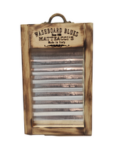 Mini pocket-size cm 10x25 Metal Wood Washboard delta blues Robert Matteacci